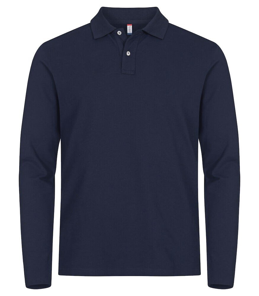 Clique polo lange mouw stretch marine XS
