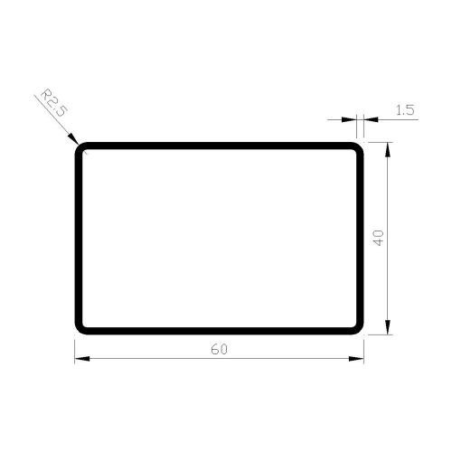 Aluminium rei 300cm       60x40x1.5