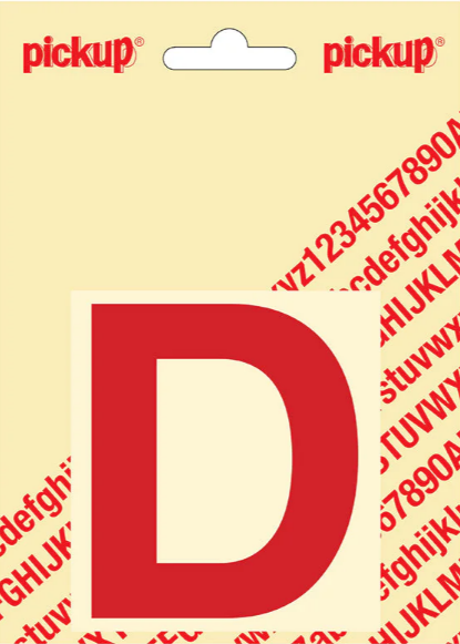 Pickup letter d 80mm rood