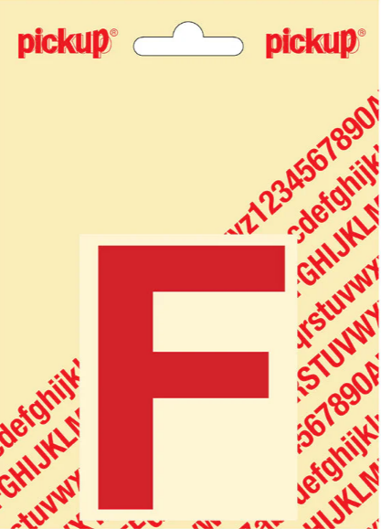 Pickup letter f 80mm rood