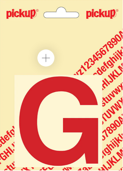 Pickup letter g 80mm rood