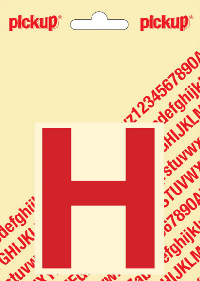 Pickup letter h 80mm rood