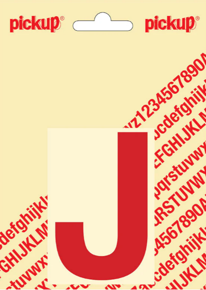 Pickup letter j 80mm rood