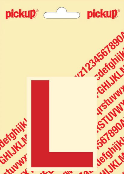 Pickup letter l 80mm rood