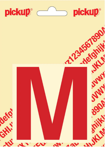 Pickup letter m 80mm rood