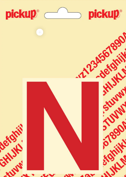 Pickup letter n 80mm rood