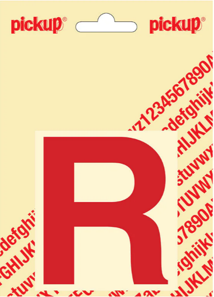 Pickup letter r 80mm rood