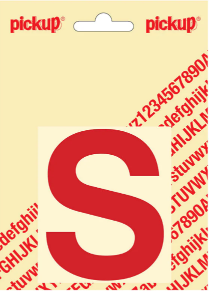 Pickup letter s 80mm rood
