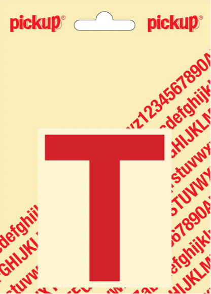 Pickup letter t 80mm rood