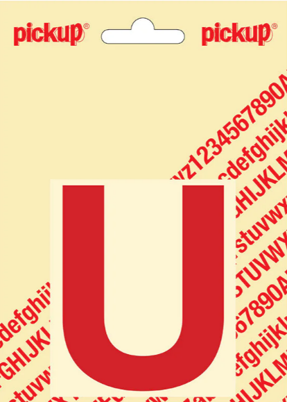 Pickup letter u 80mm rood