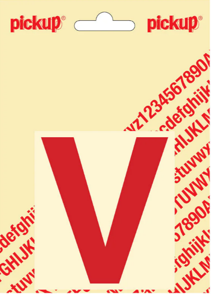 Pickup letter v 80mm rood