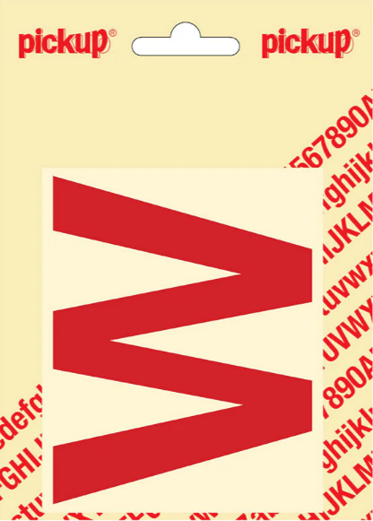 Pickup letter w 80mm rood