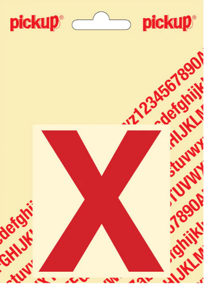 Pickup letter x 80mm rood