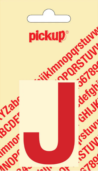 Pickup letter j 60mm rood