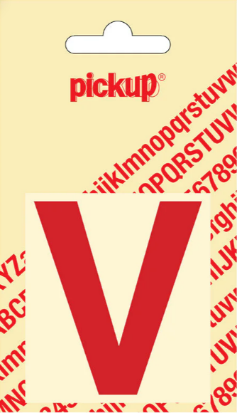 Pickup letter v 60mm rood