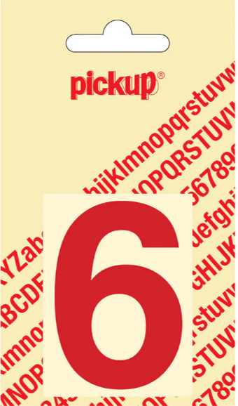 Pickup cyfer 6 60mm rood