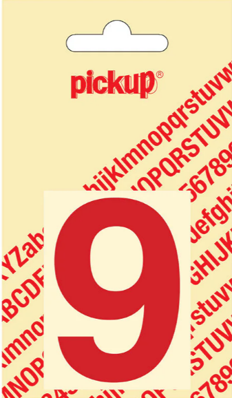 Pickup cyfer 9 60mm rood