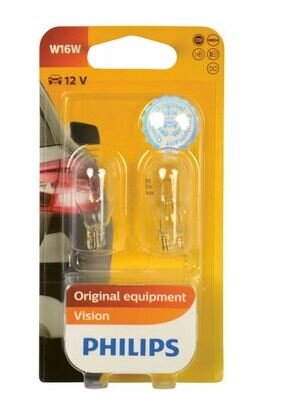 Philips Wedge baselamp 12 V W16W 2st.
