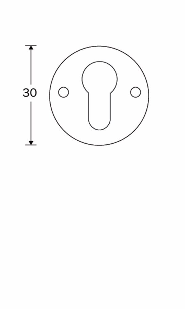 Wb sleutelrozet rond 30mm matnikkel