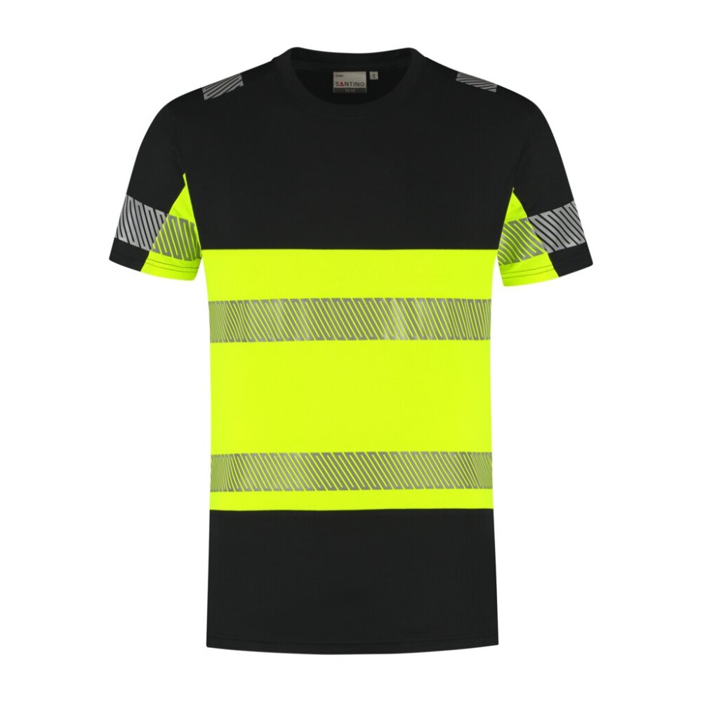 Santino t-shirt Haris zwart/fluor geel 5XL
