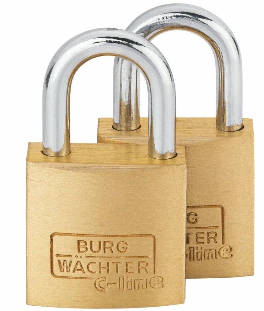 Burg hangsloten 40mm  per 2 gelijksluitend