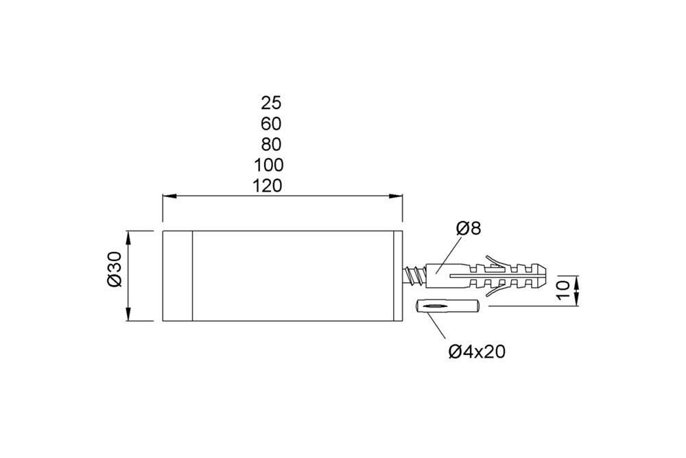 Kws wandbuffer 60mm             rvs