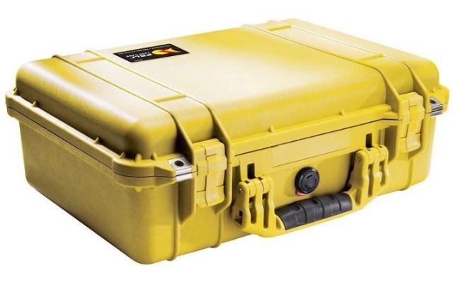 Peli 1500F  koffer geel met foam