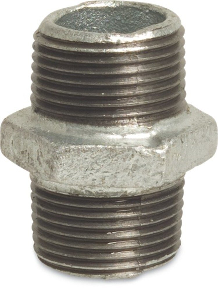 Nippel dubbel verz.nr280 bui   3/8"