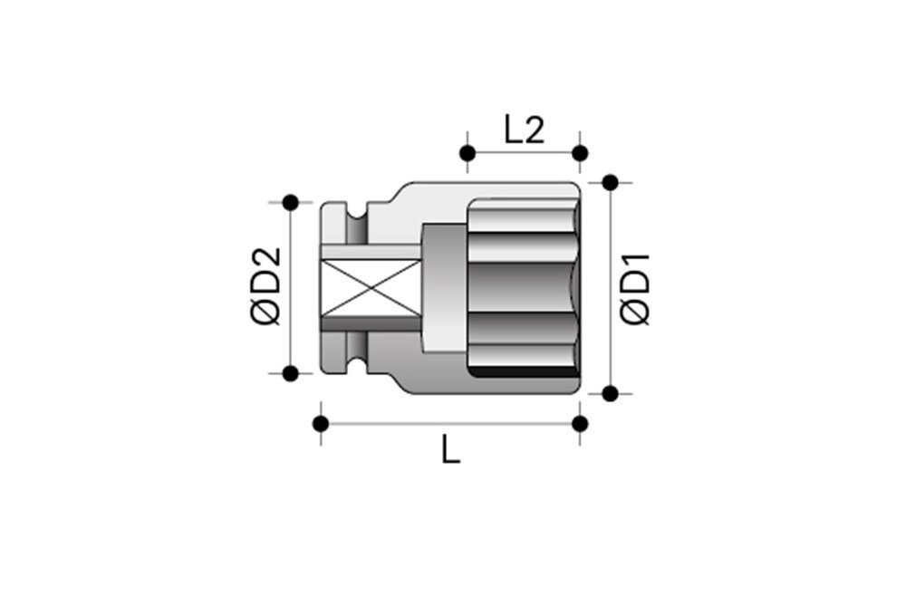 Rami slagmoerdopsleutel    1/2x30mm