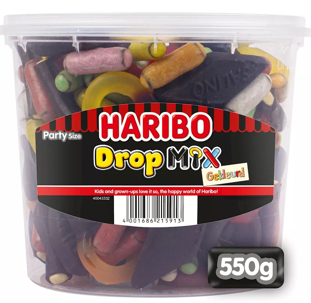 Drop Haribo mix gekleurd 550gr