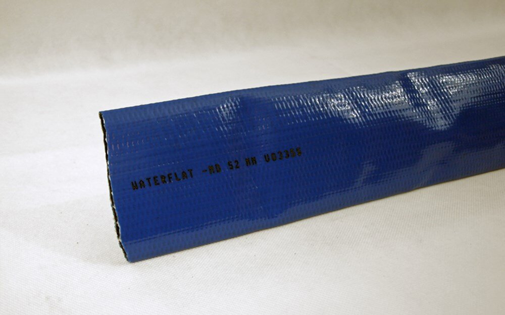 PVC slang plat oprolbaar blauw 76mm
