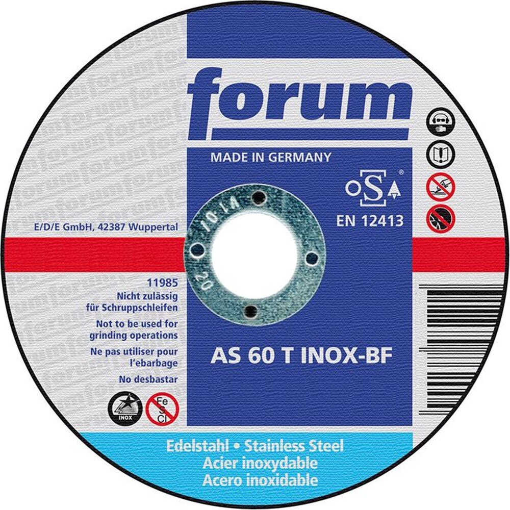 Forum Doorslijpschijf INOX vlak 180 x1,6mm