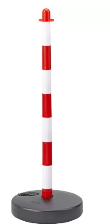 Kettingpaal rood/wit los 90cm