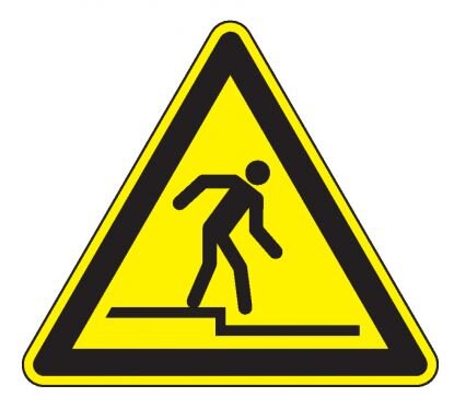 Waarschuwingssticker driehoek 200mm afstapje