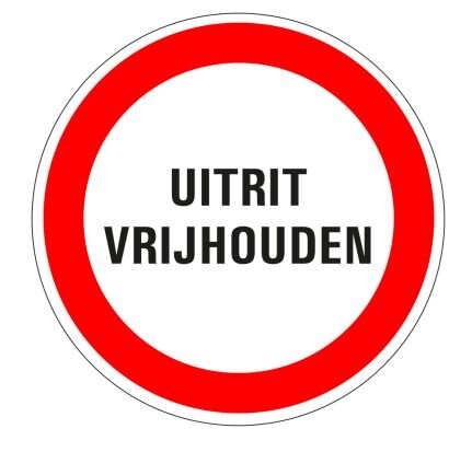 Verkeersbord uitrit vrijhouden 400mm
