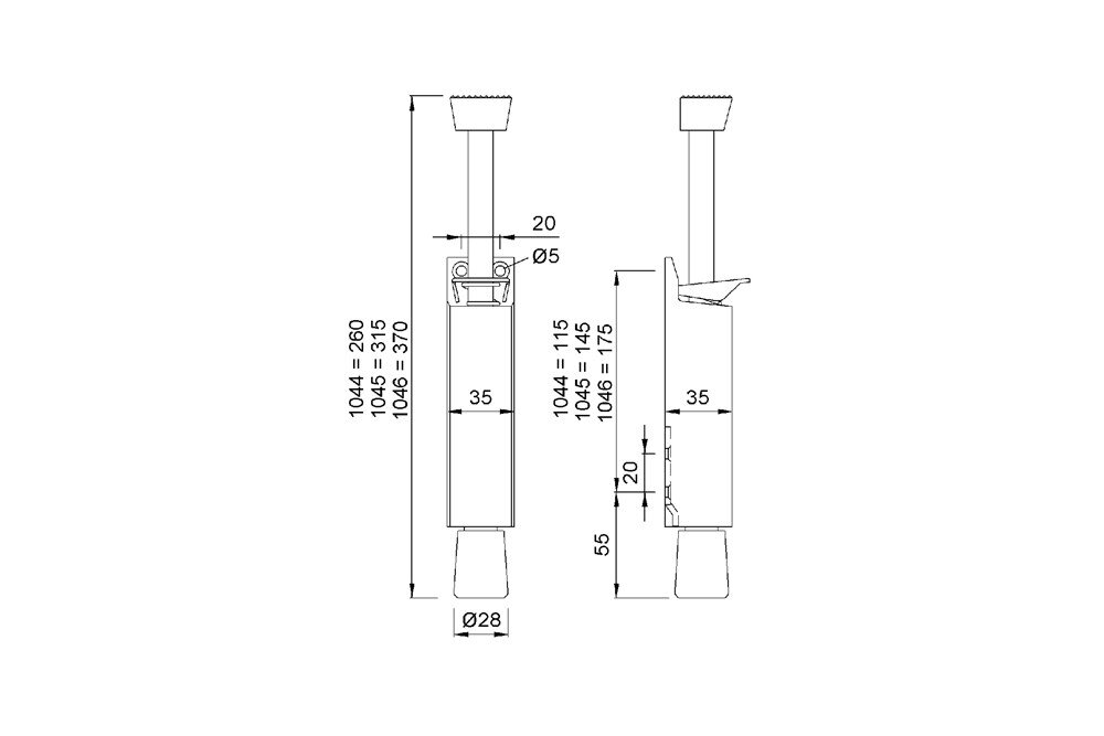 Deurvastzetter alu f1 120mm