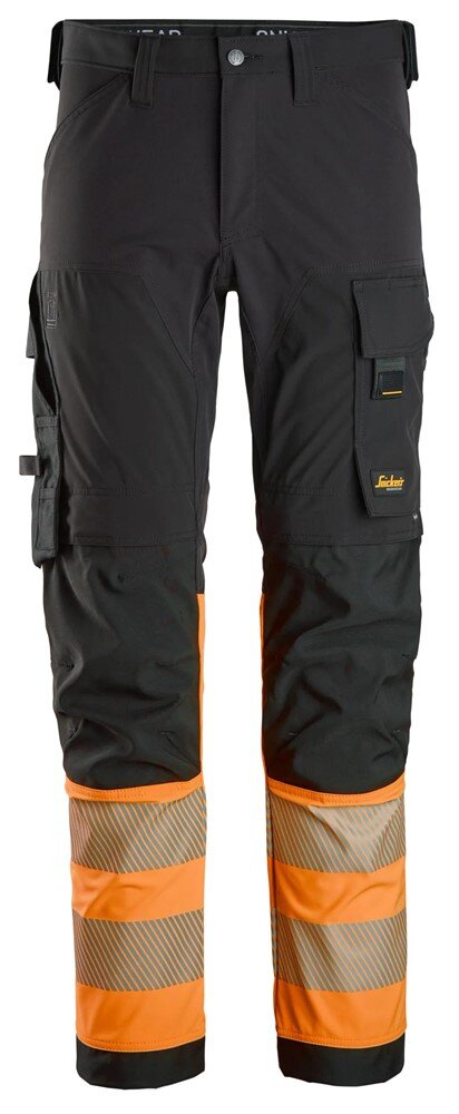 Snickers broek 6335 zwart/hi-vis oranje 60
