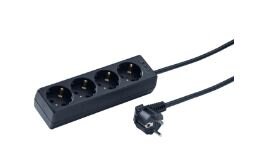 Tafelcontactdoos zwart ra 4-voudig 1.5 meter