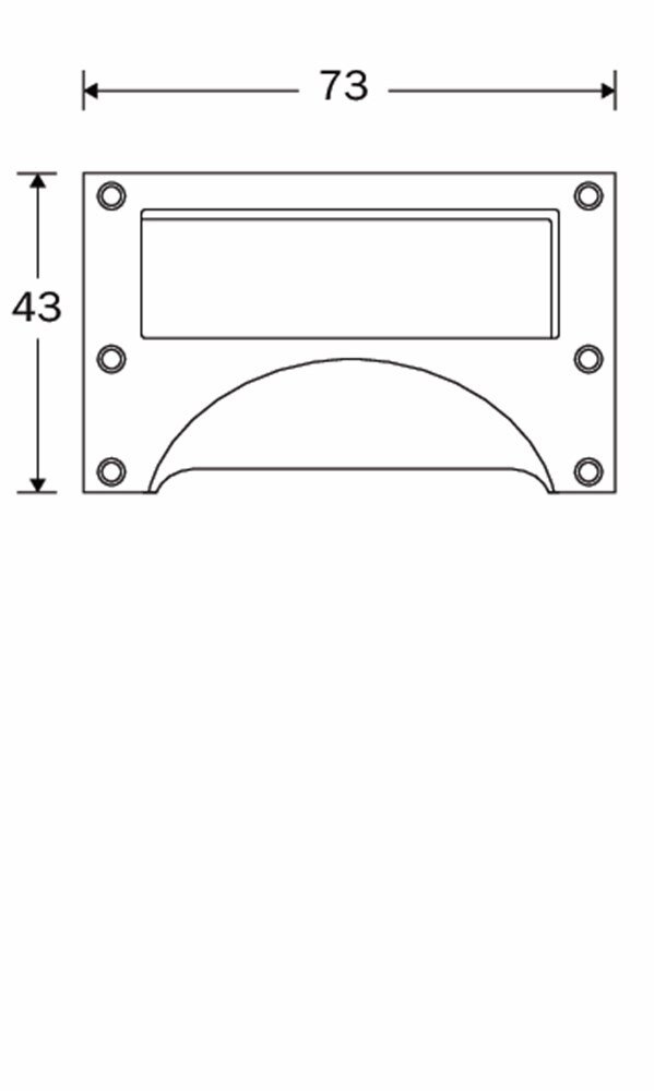 Wb schelpgreep etiketraam   73x43mm