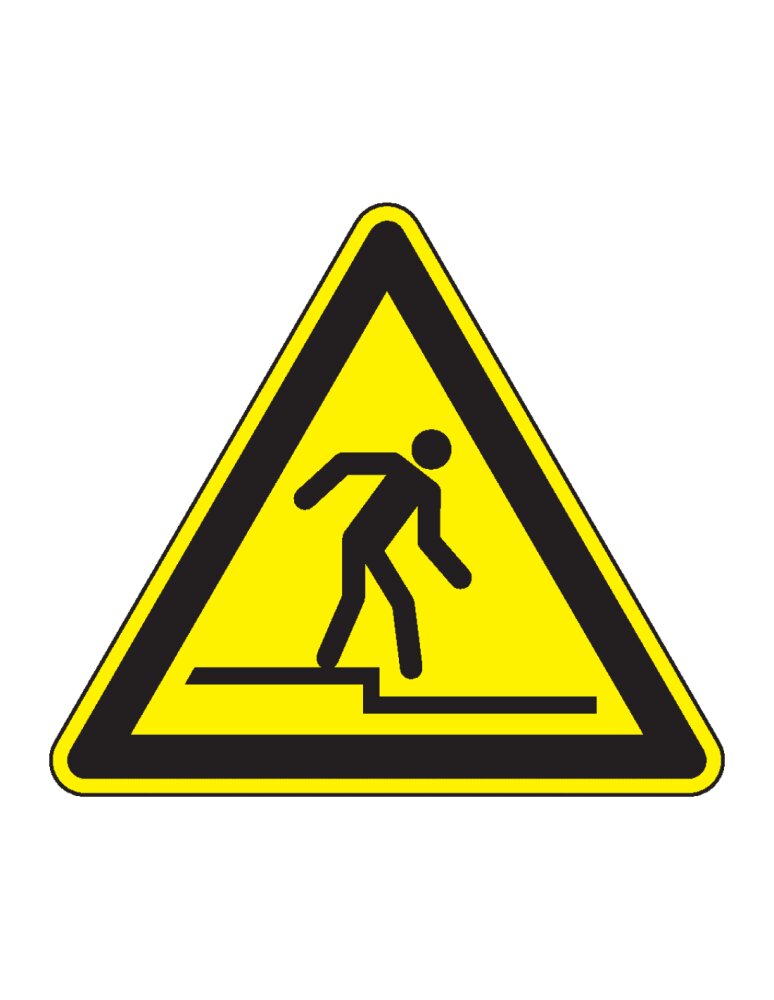 Waarschuwingssticker driehoek 400mm afstapje