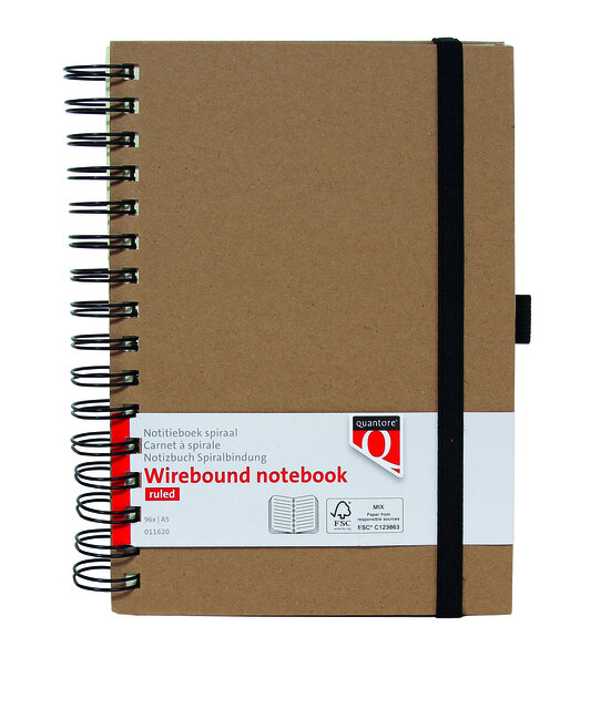 Notitieboek Quantore A5 spiraal lijn 192blz
