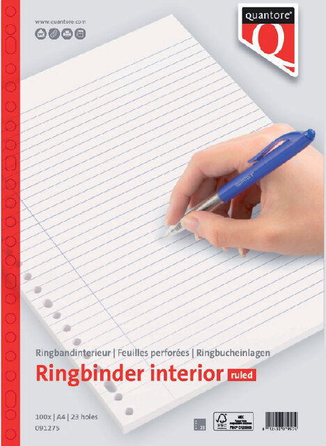 Ringbandinterieur Quantore A4 23-gaats lijn