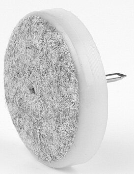 Glijnagel 24 mm Wit met Hard Gestijfd Wolvilt