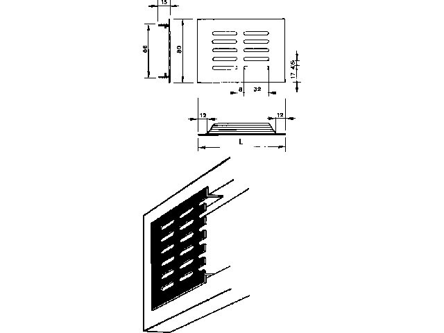Ventilatiestrip inbouw 381/100 500mm