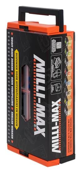 Milli-Max dispenser voor uitvulplaatjes leeg