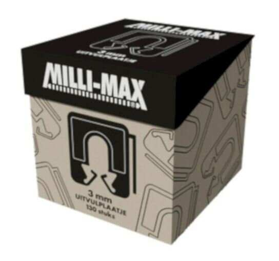 Milli-Max opvulplaat zwart 3 mm (132)