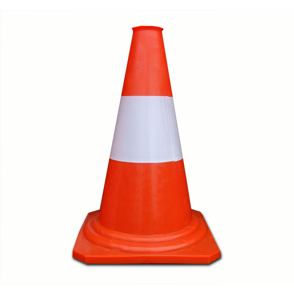 Verkeerspilon oranje-wit       32cm   