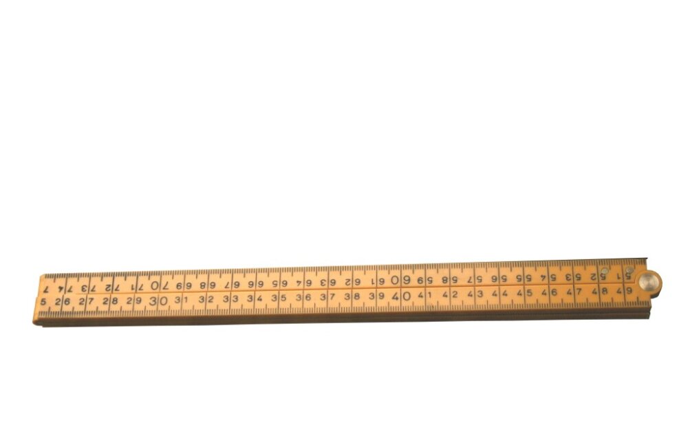 Duimstok m.koper pl. geel   1m