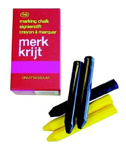 Merkkrijt vet onuitwisbaar zeskantig  geel