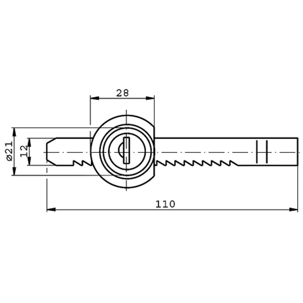 Mauer vitrine slot (glas) 28x110mm